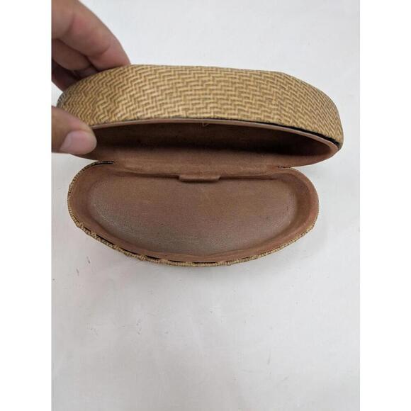 Maui Jim Sunglasses Clam Shell Hard Case Basket Weave Bamboo  Tan - Picture 4 of 4